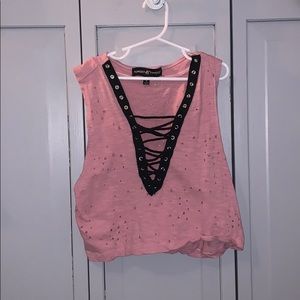 pink tank top